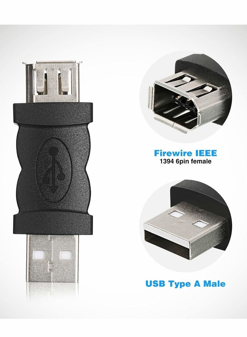 Firewire IEEE 1394 6 Pin USB Adapter Female F to M Male Cable Converter, 2.0 for Printer, Digital Camera, 4 pcs - Image 2